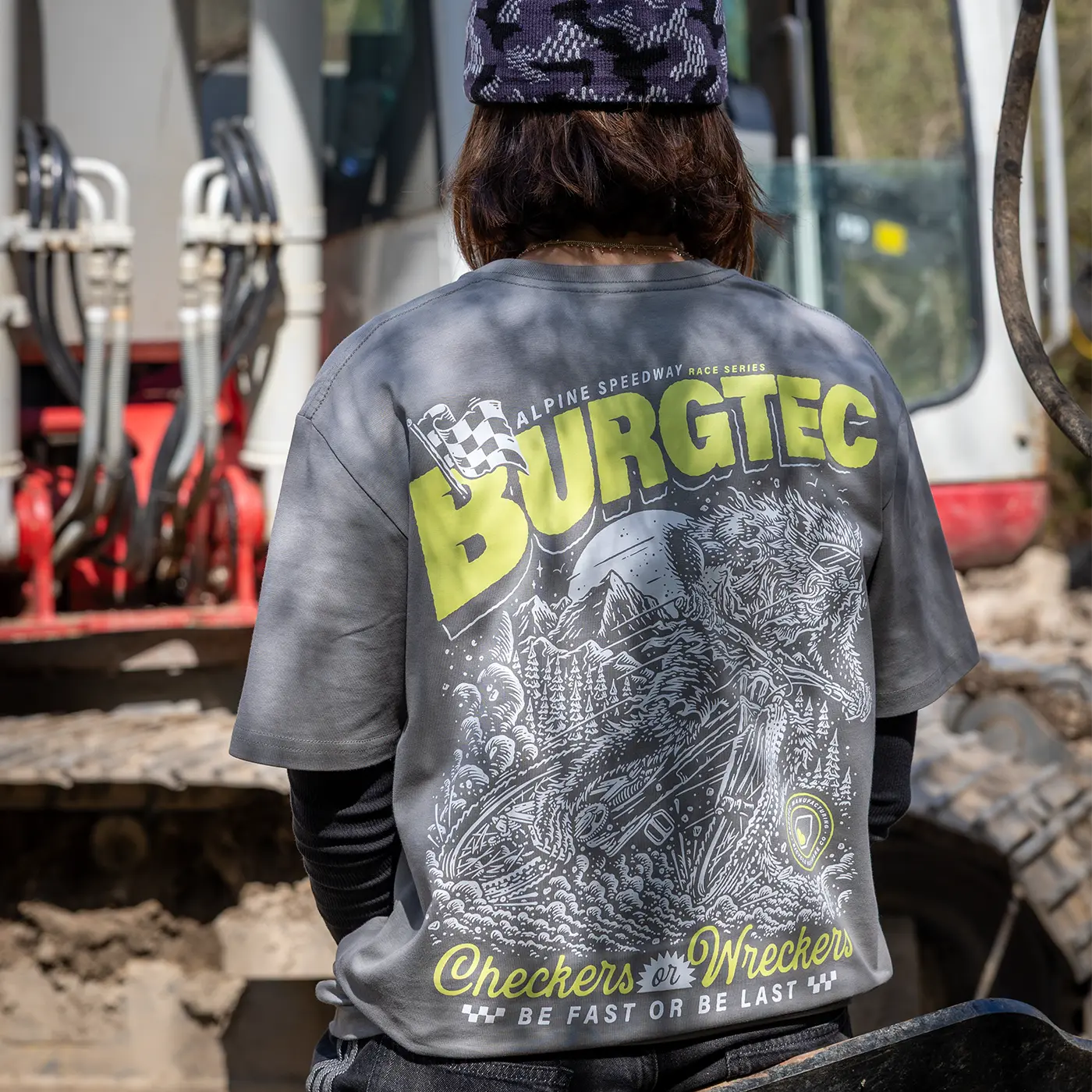 BURGTEC ALPINE SPEEDWAY T-shirt, grijs