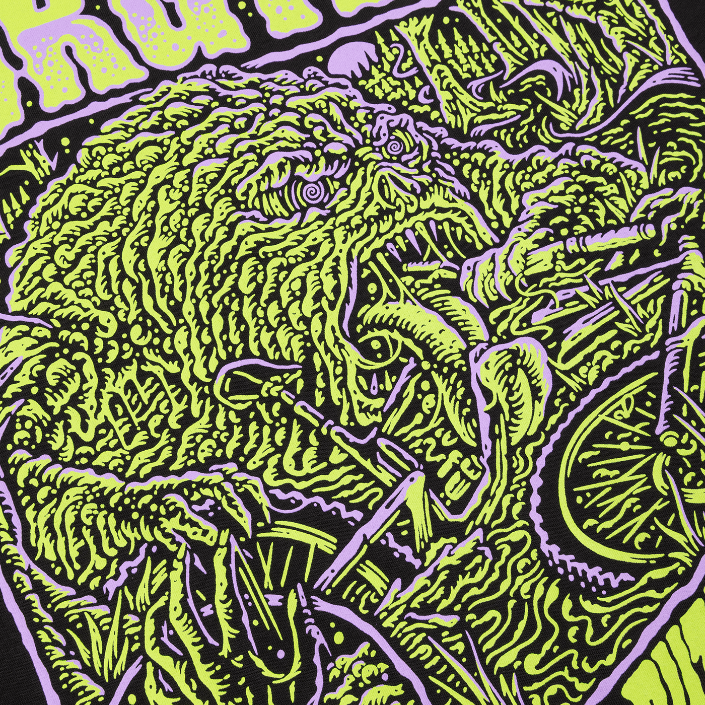 T-shirt BURGTEC RUT MONSTER Zwart