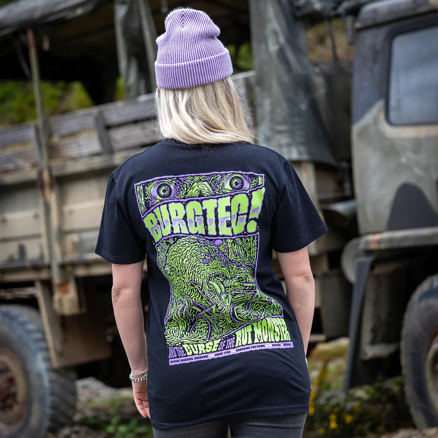 T-shirt BURGTEC RUT MONSTER Zwart
