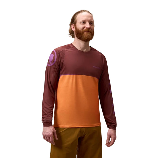 ENDURA SINGLETRACK CORE PRINTED Jersey Lange Mouw Einde Oranje