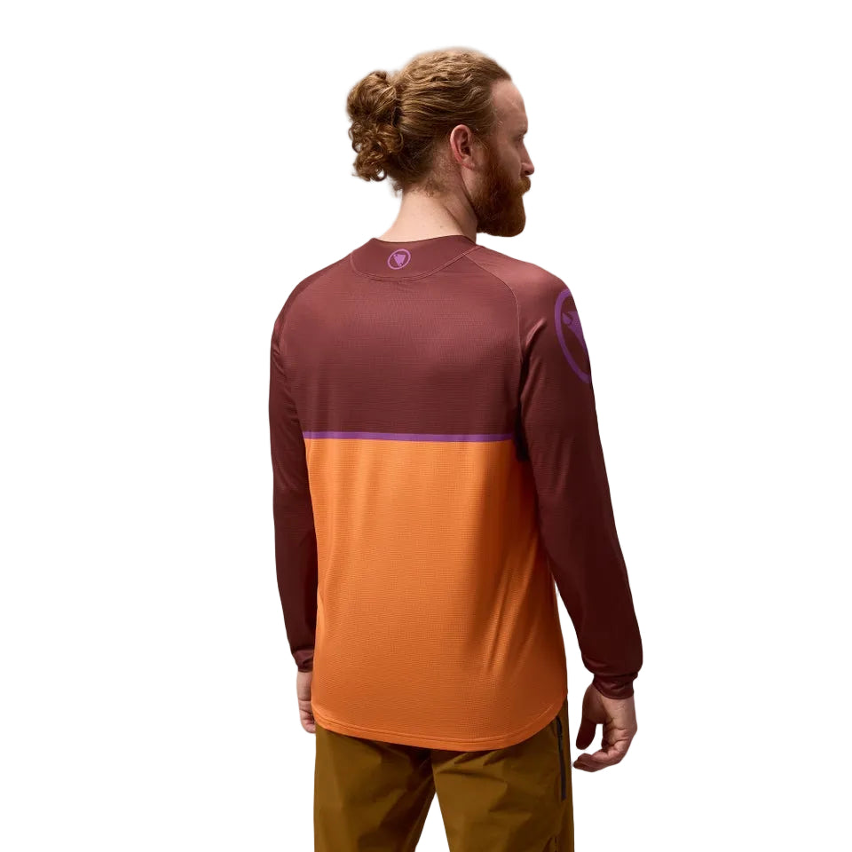 ENDURA SINGLETRACK CORE PRINTED Jersey Lange Mouw Einde Oranje
