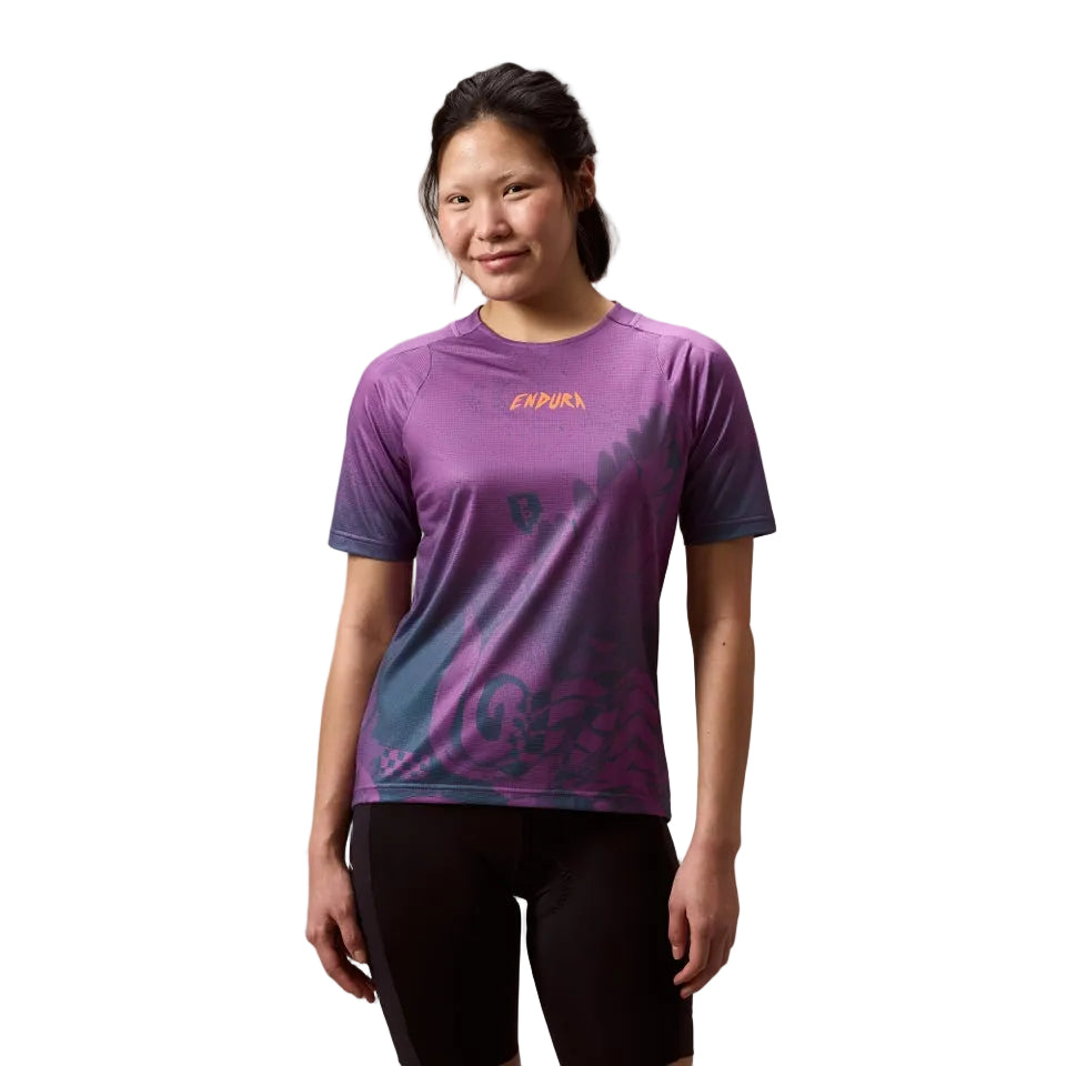 ENDURA SINGLETRACK PRINT Korte mouwen Jersey End Purple voor dames