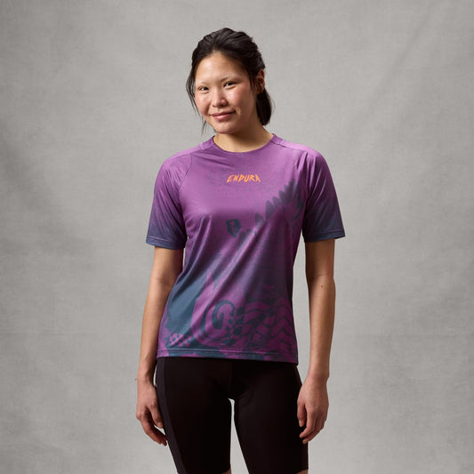 ENDURA SINGLETRACK PRINT Korte mouwen Jersey End Purple voor dames