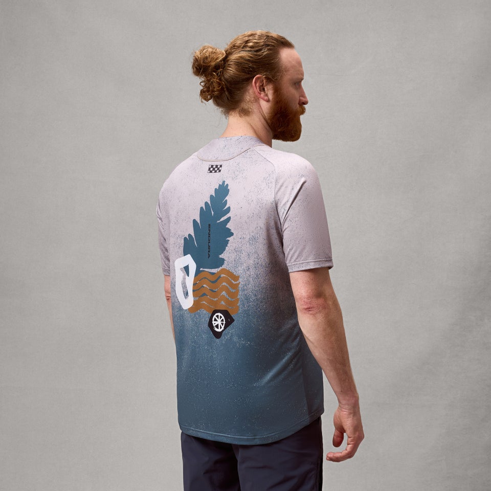 ENDURA SINGLETRACK PRINT korte mouwen titanium jersey