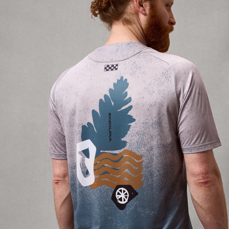 ENDURA SINGLETRACK PRINT korte mouwen titanium jersey