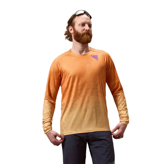 ENDURA SINGLETRACK PRINT Jersey Lange Mouw Einde Oranje