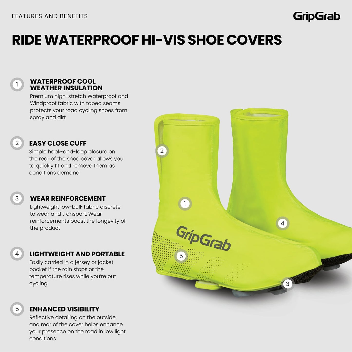 Laarsbeschermer GRIPGRAB RIDE Hi-ViIS WATERPROOF Geel