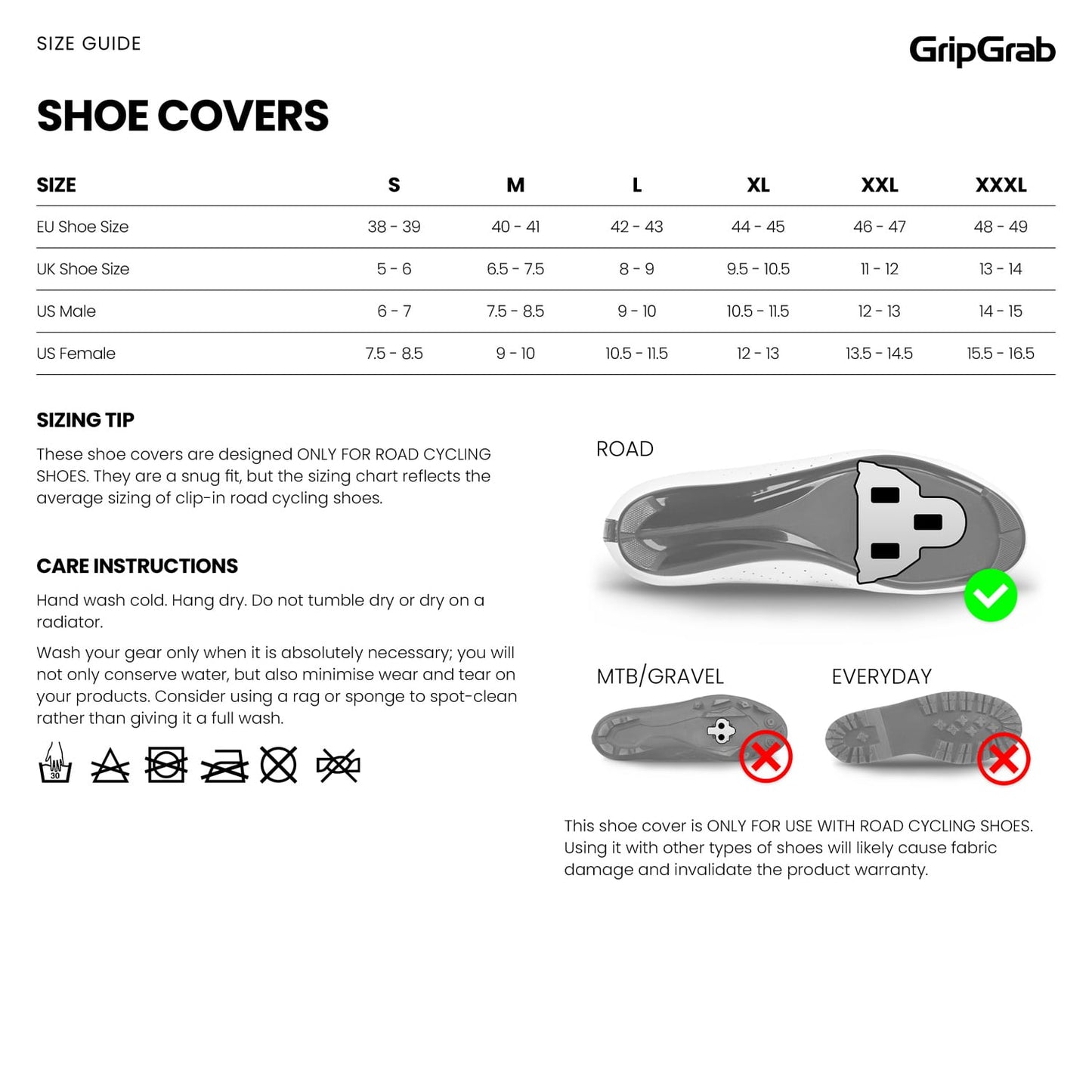 Laarsbeschermer GRIPGRAB ARTIC 2 WATERPROOF ROAD Zwart