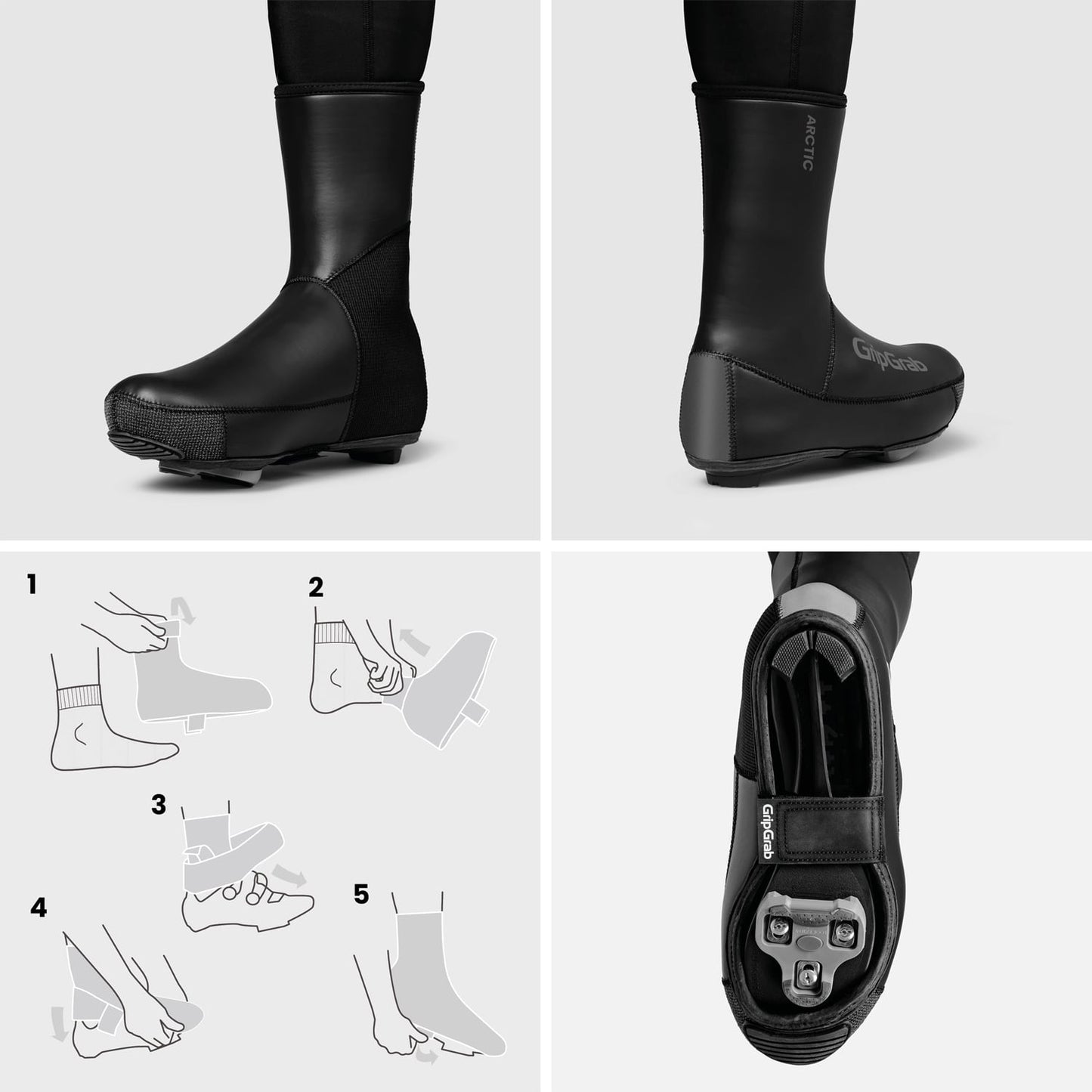 Laarsbeschermer GRIPGRAB ARTIC 2 WATERPROOF ROAD Zwart