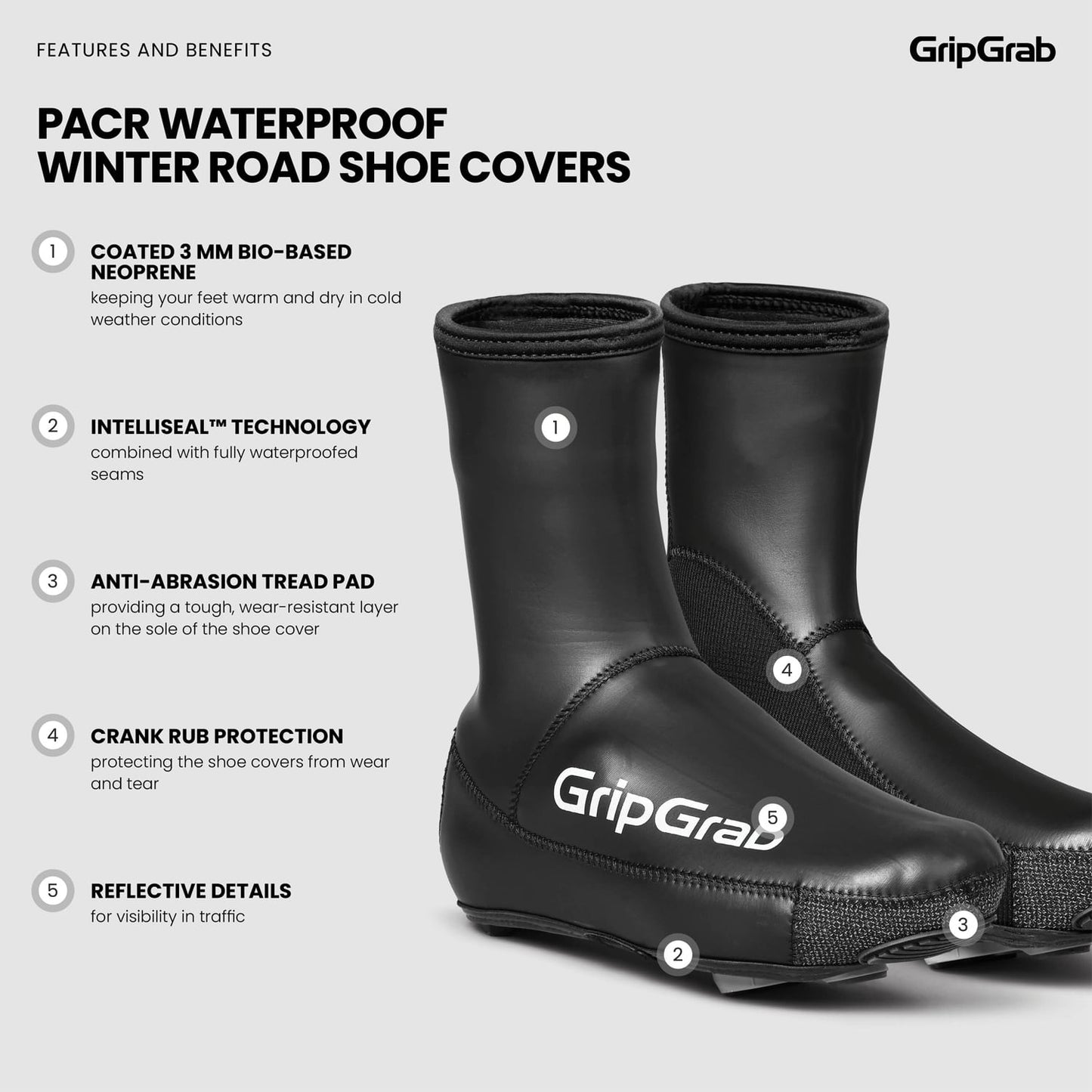 Laarsbeschermer GRIPGRAB PACR WATERPROOF ROAD Zwart