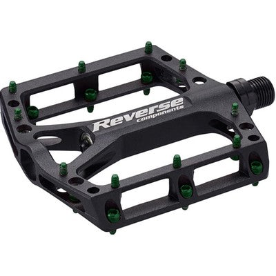 REVERSE COMPONENTS BLACK ONE platte pedalen Zwart/Groen