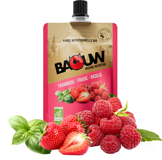 BAOUW Biologisch Recept Energiepuree met Framboos/Straalbes/Basilicumfruit (90g)