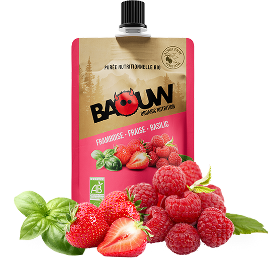 BAOUW Biologisch Recept Energiepuree met Framboos/Straalbes/Basilicumfruit (90g)