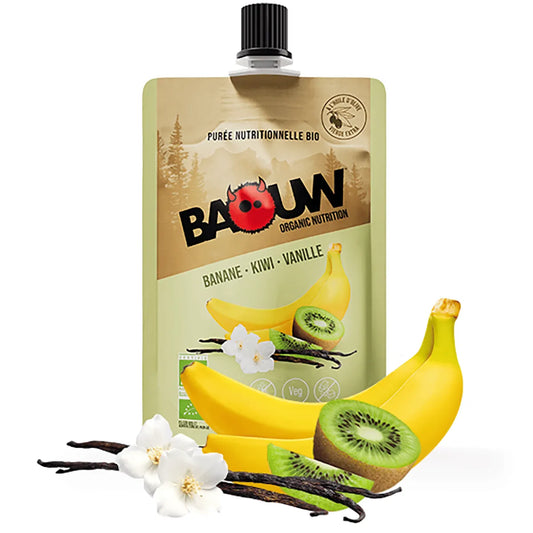 BAOUW Biologisch Recept Fruit Energie Puree Banaan/Kiwi/Vanille (90g)