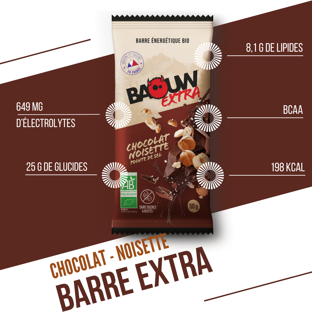BAOUW ORGANIC EXTRA Chocolade Hazelnoot Energiereep (50g)