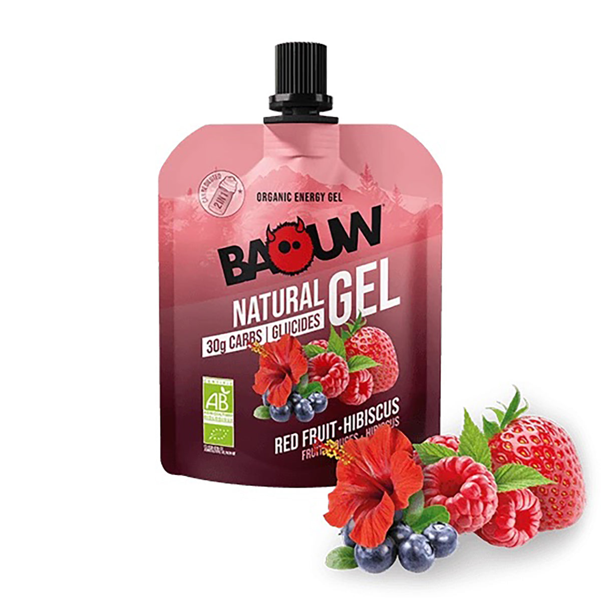 BAOUW Biologische Rode Vruchten-Hibiscus Energiegel (85g)