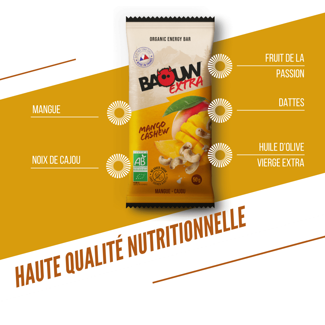 BAOUW ORGANIC EXTRA Mango Cashew Energiereep (50g)