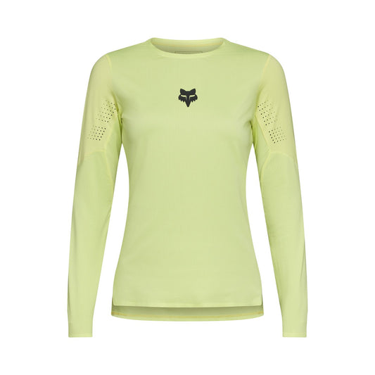FOX FLEXAIR Dames Lange Mouw Jersey Geel Lime