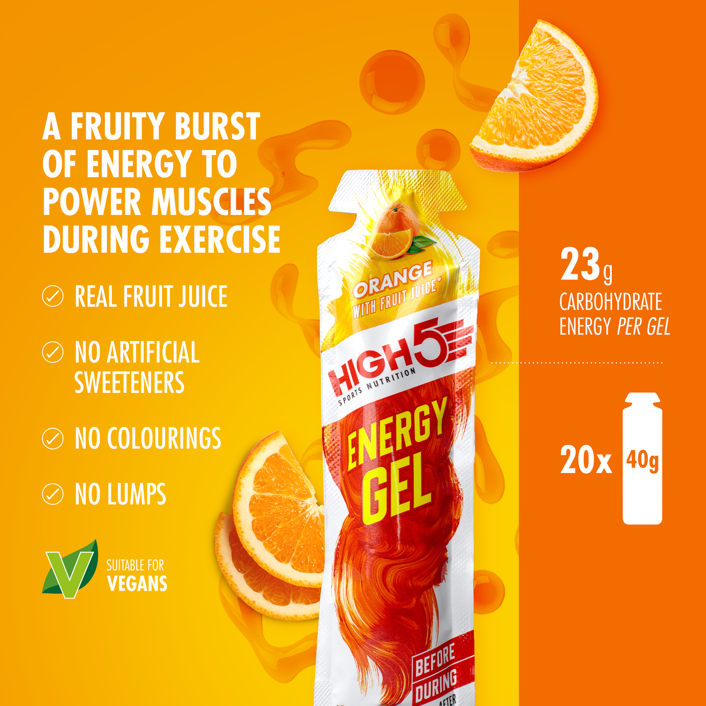 HIGH5 ENERGY GEL (40g) Oranje