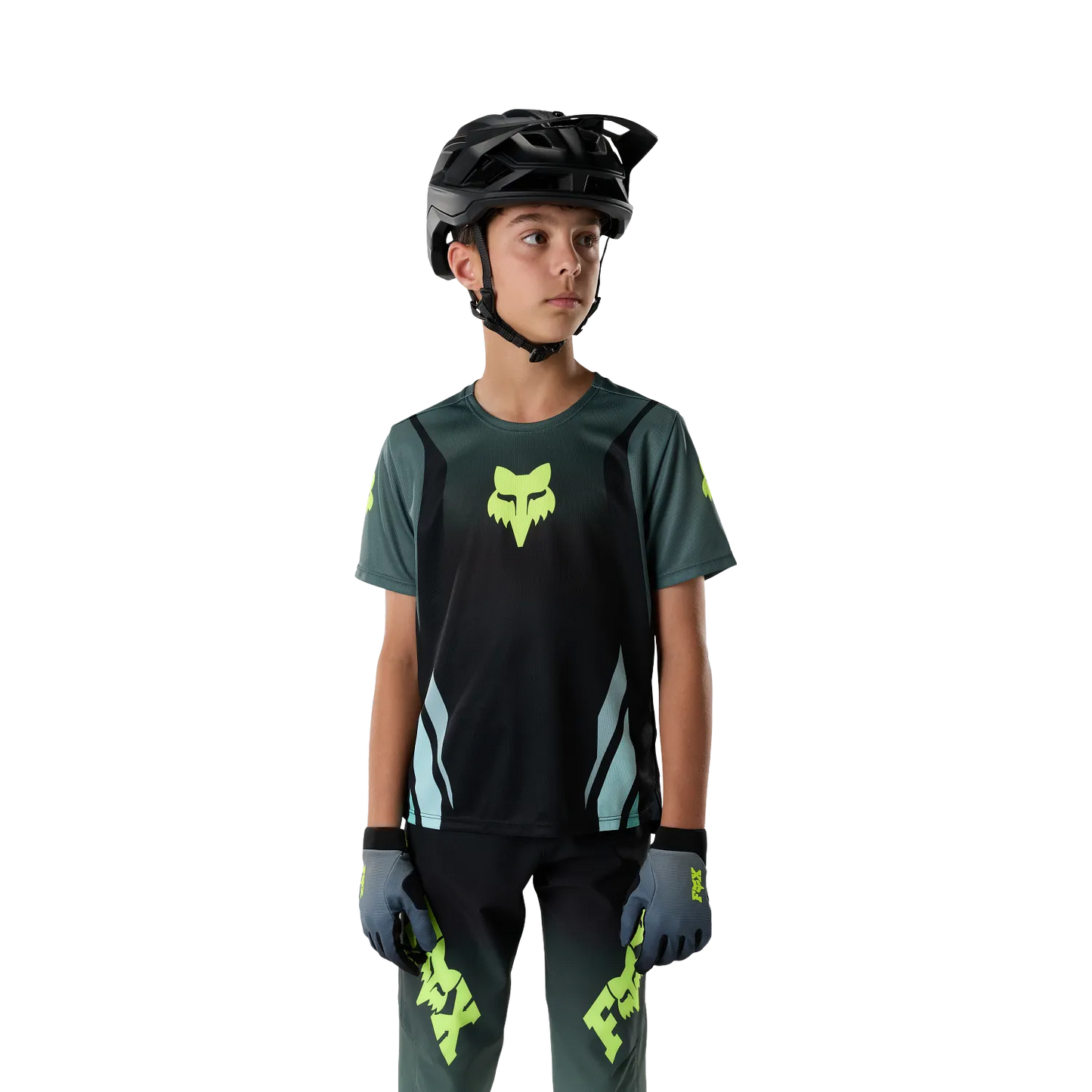 Fietsshirt FOX RANGER FOUNDRY Junior Korte Mouwen Salie