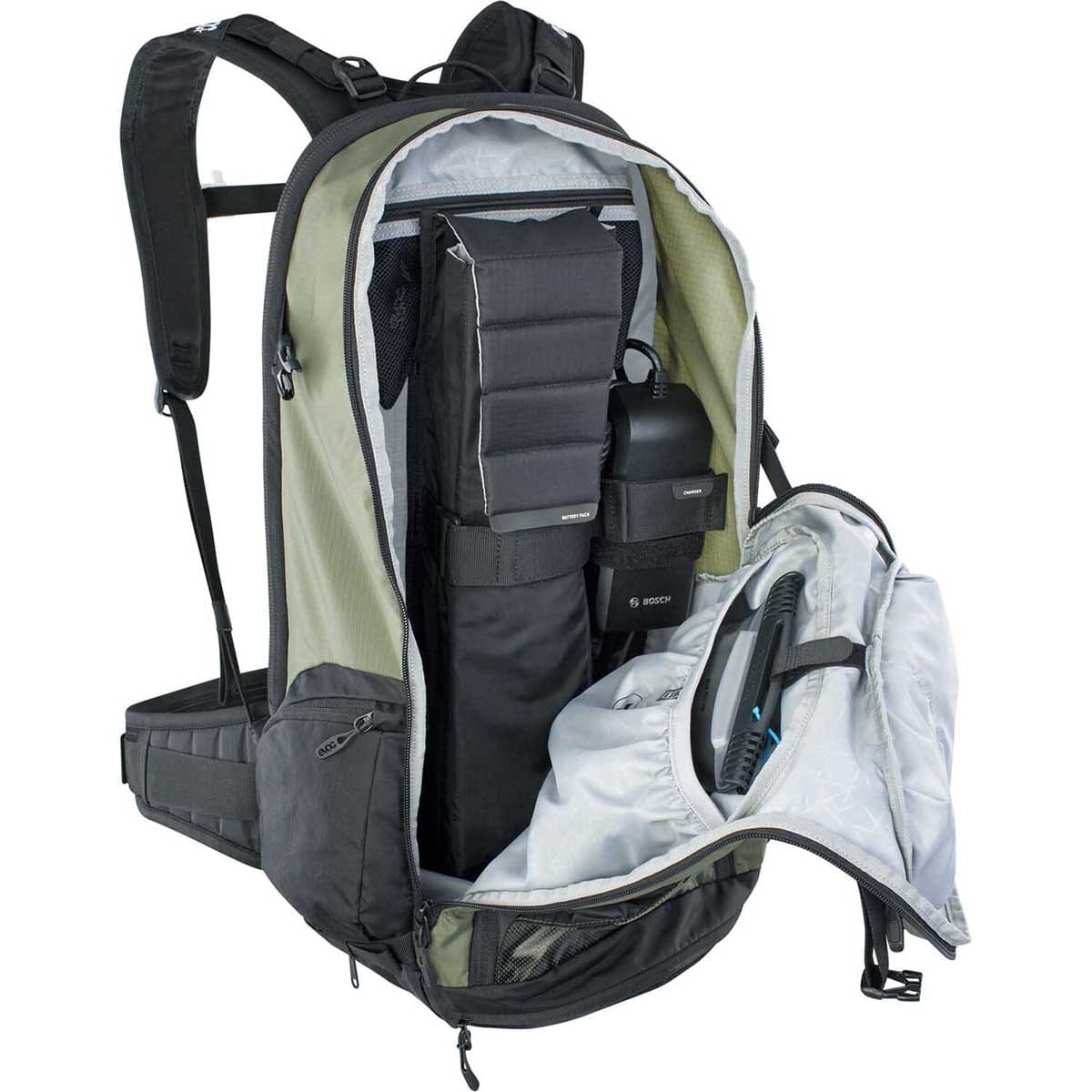 Sac à Dos avec Dorsale EVOC FR TOUR E-RIDE 30L Kaki