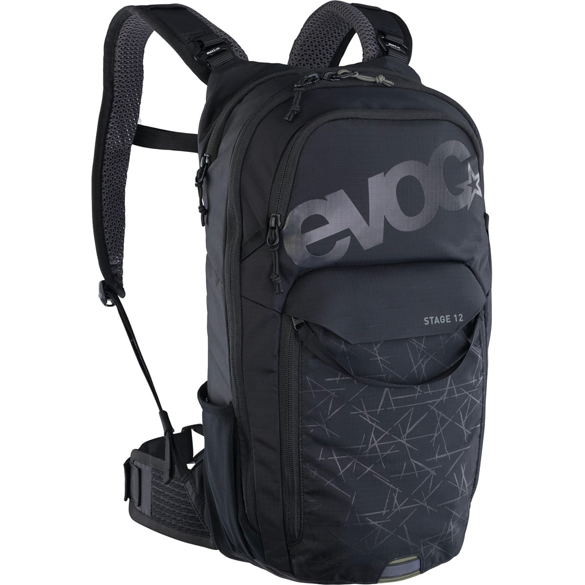 EVOC STAGE 12 ZWARTE rugzak + EVOC 2L waterzak