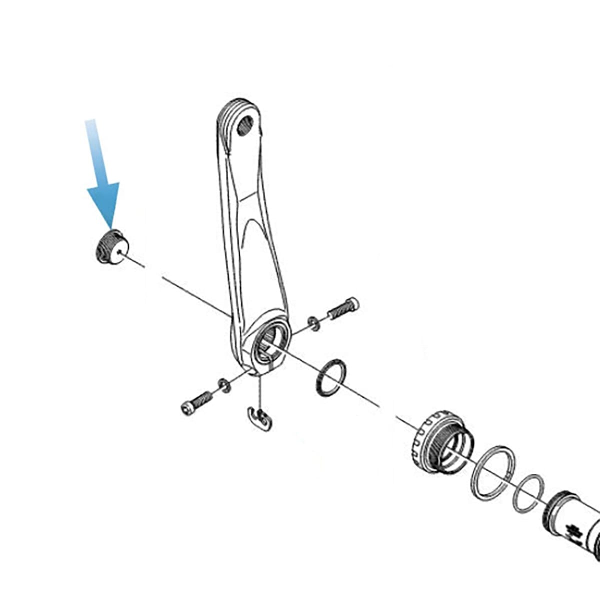 Écrou de Serrage Manivelle Gauche SHIMANO FC-M582 DEORE / SLX / XT