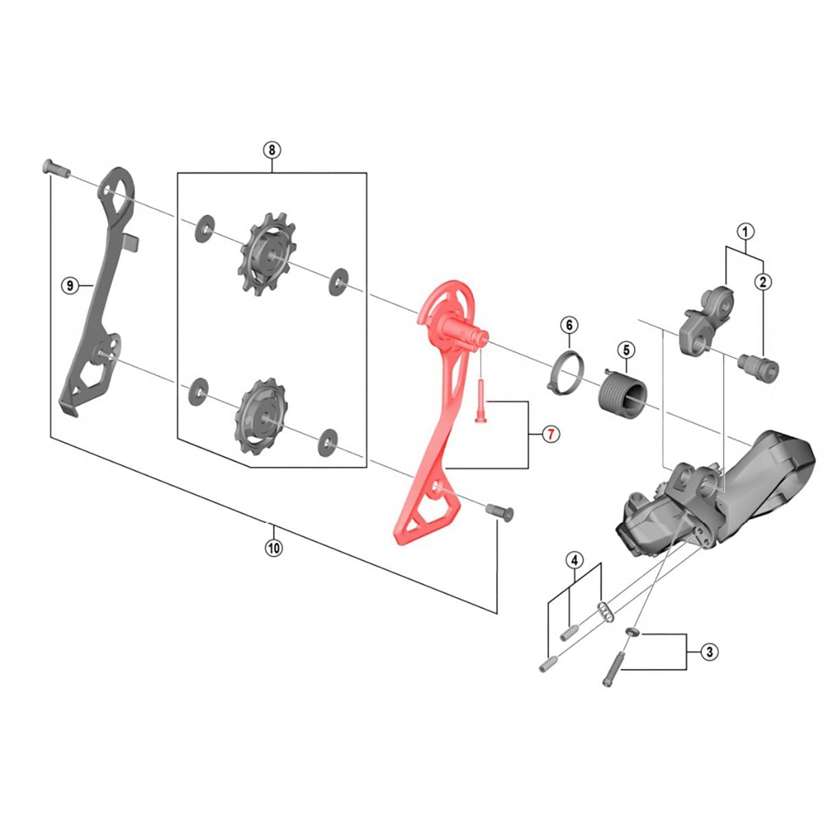 Chape de Dérailleur Arrière Externe Médium SHIMANO ULTEGRA RD-R8050-GS #Y3HR98060