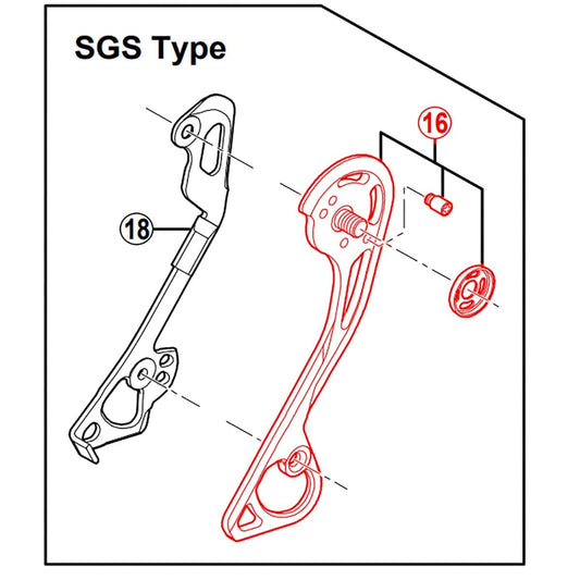 Chape de Dérailleur Arrière Externe Longue SHIMANO RD-M786-SGS #Y5Y198090