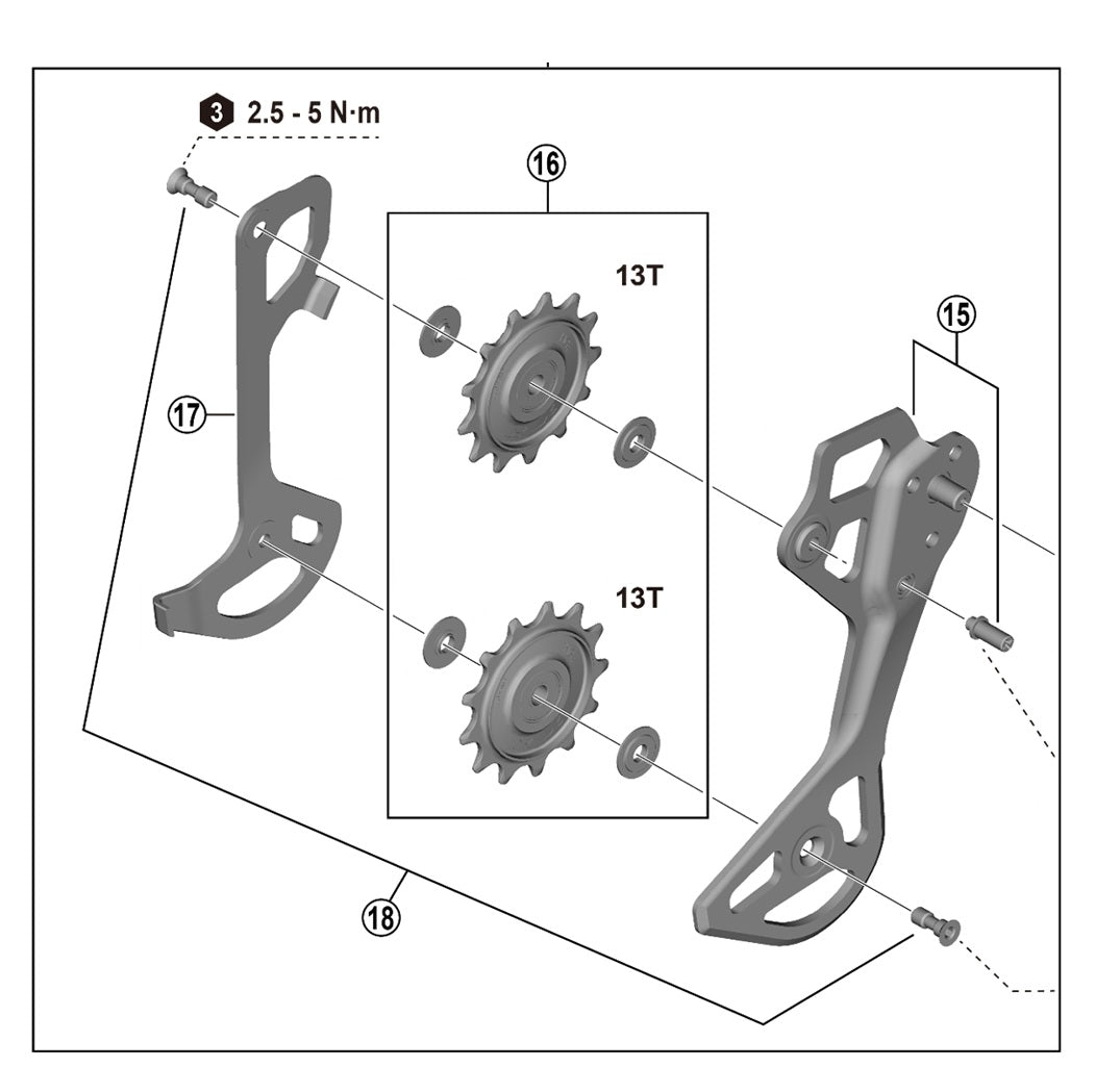 SHIMANO XTR RD-M9250 GS 12V Achterderailleurkooien