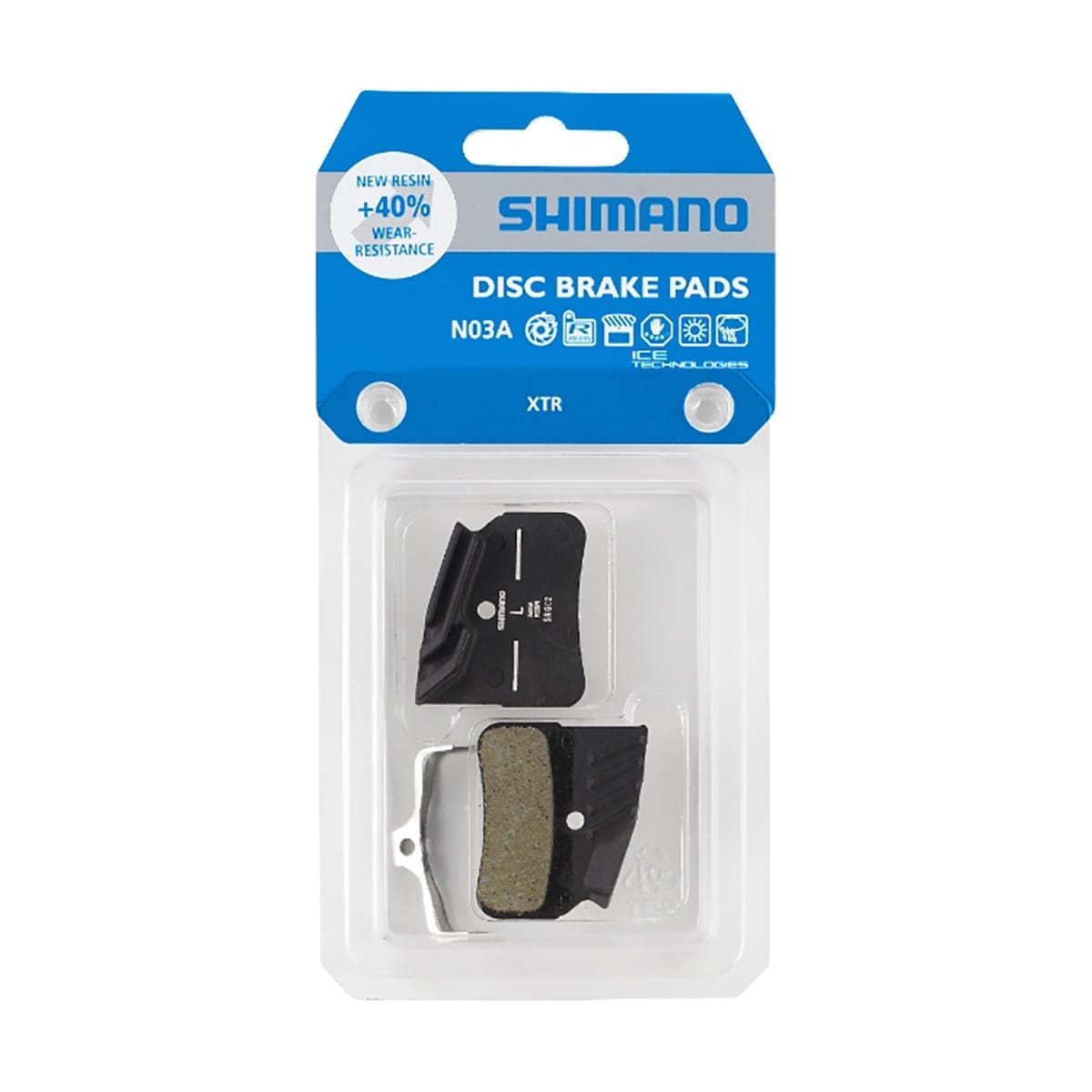 Plaquettes Organiques Ventilées SHIMANO N03A 4 Pistons SAINT / XTR / XT / SLX / DEORE