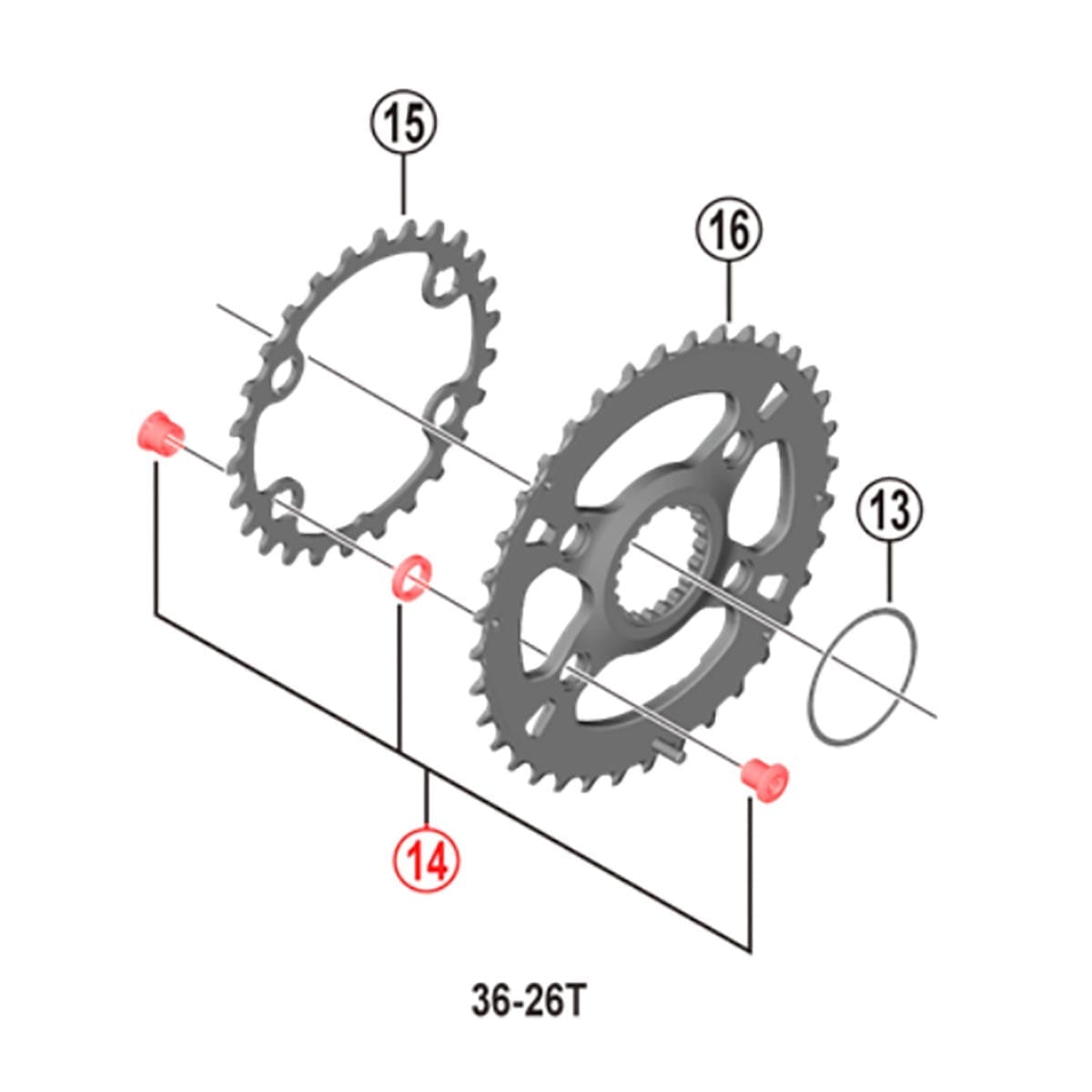 Kit 4 Vis et Cheminées pour Pédalier Double SHIMANO SLX FC-M7100-2 #Y0JB98020 Noir