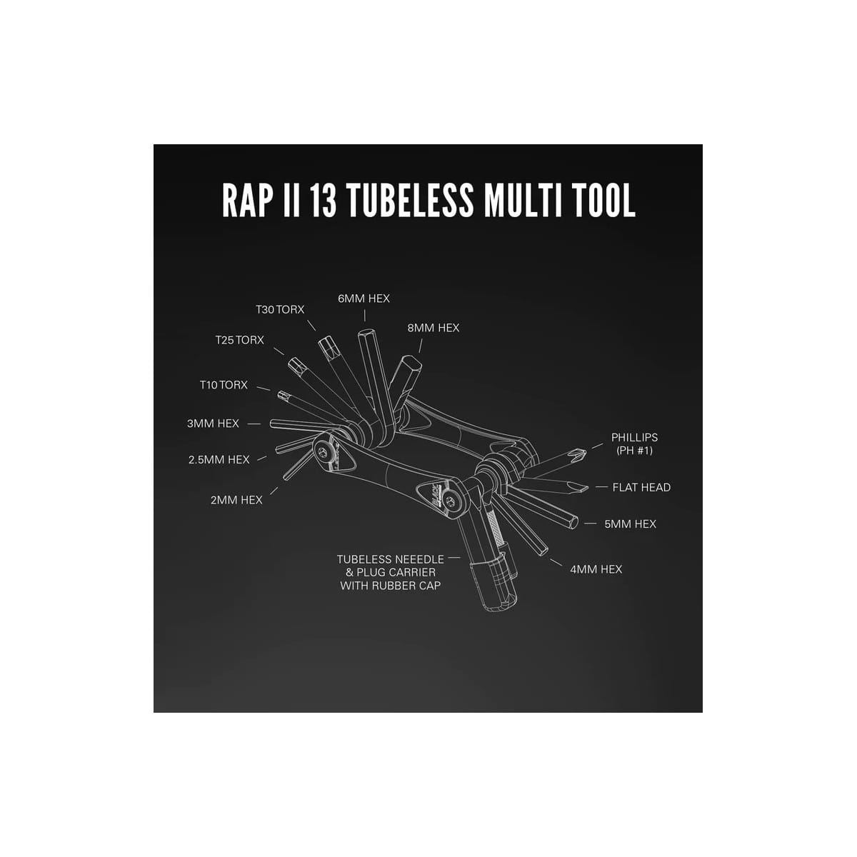 LEZYNE RAP II Multi-Tool - Tubeless (13 Tools)