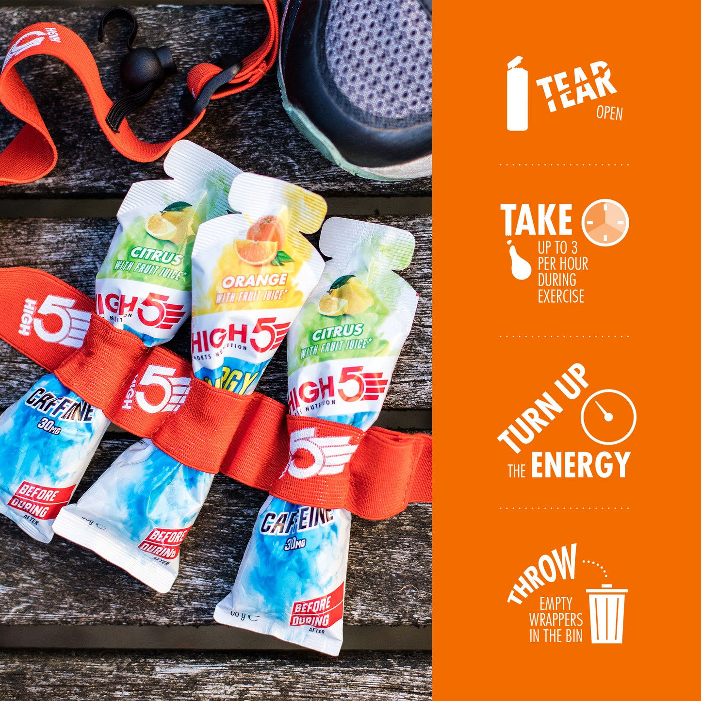 HIGH5 ENERGY GEL Aqua (66g) Oranje