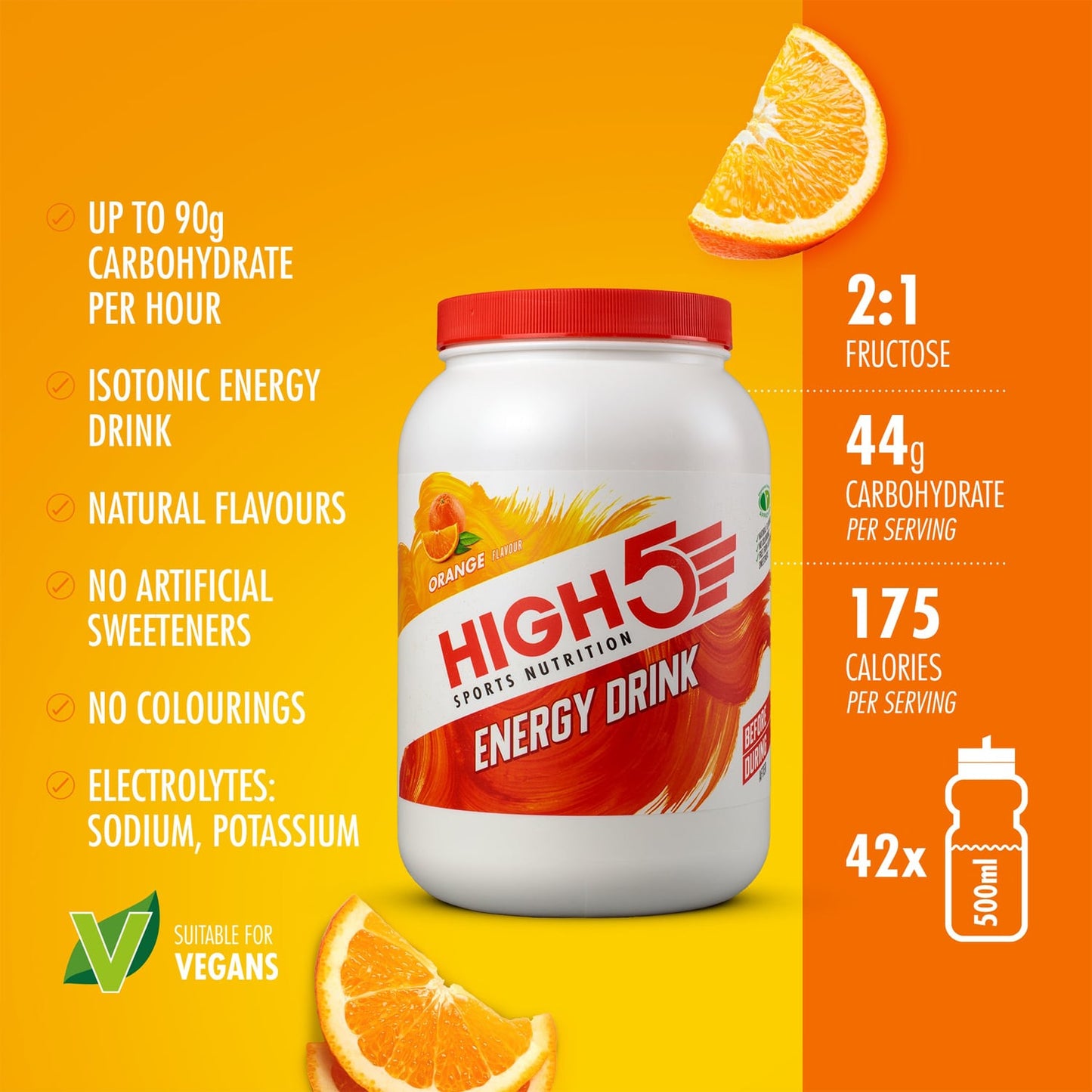High5 ENERGY DRINK (2,2kg) Sinaasappel