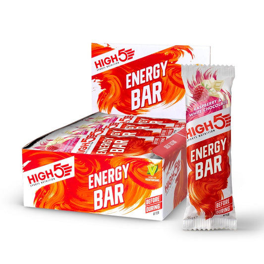 HIGH5 ENERGY BAR (55g) Framboos witte chocolade