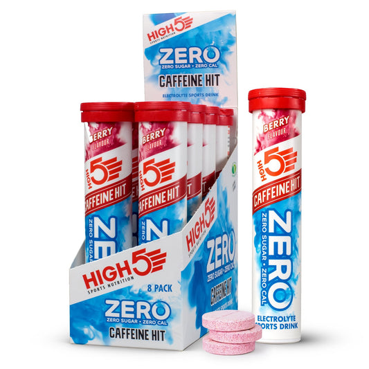 Boisson Anticrampe High5 ZERO Cafeïne Hit Tube van 20 Rode Fruit zuigtabletten