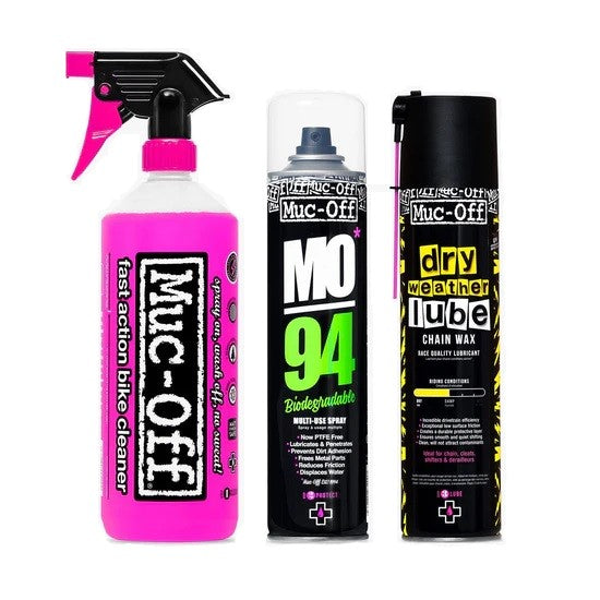 MUC-OFF CLEAN-PROTECT-LUBE Droog onderhoudsset