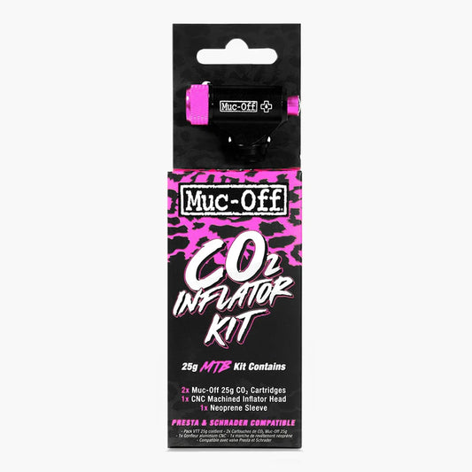 MUC-OFF MTB CO2 slagpin + 25g CO2 patronen met schroefdraad (x2)