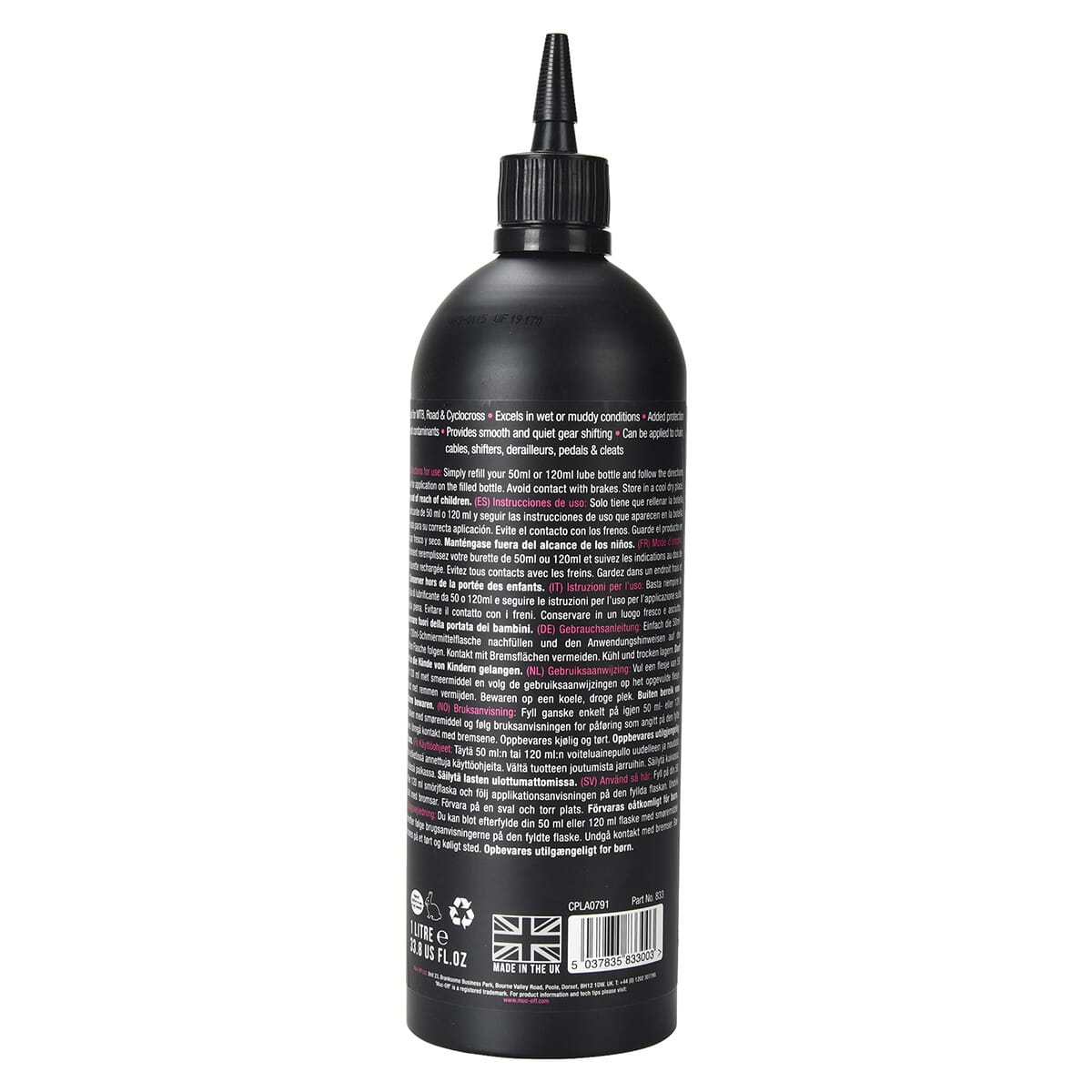 Lubrifiant MUC-OFF WET LUB - Conditions Extrêmes (1 L)