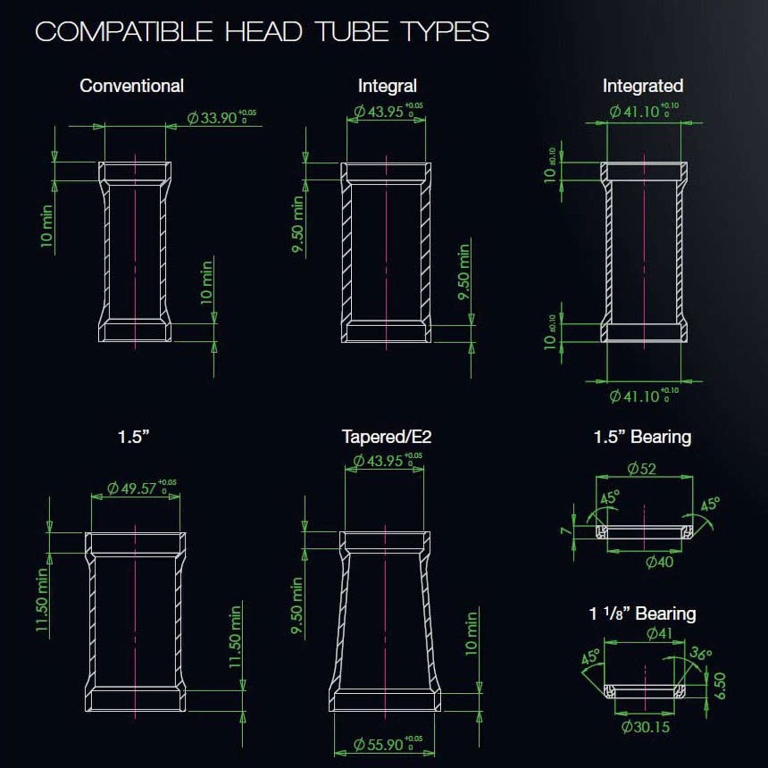 High Cup voor HOPE PICK'N'MIX 1"1/8 Semi-Integrated Balhoofdset ZS49 Reducer Zwart