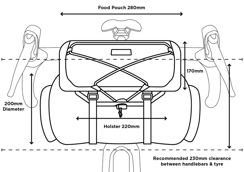 Stuurtas RESTRAP BAR BAG HOLSTER+ DRY BAG + FOOD POUCH 17L Oranje