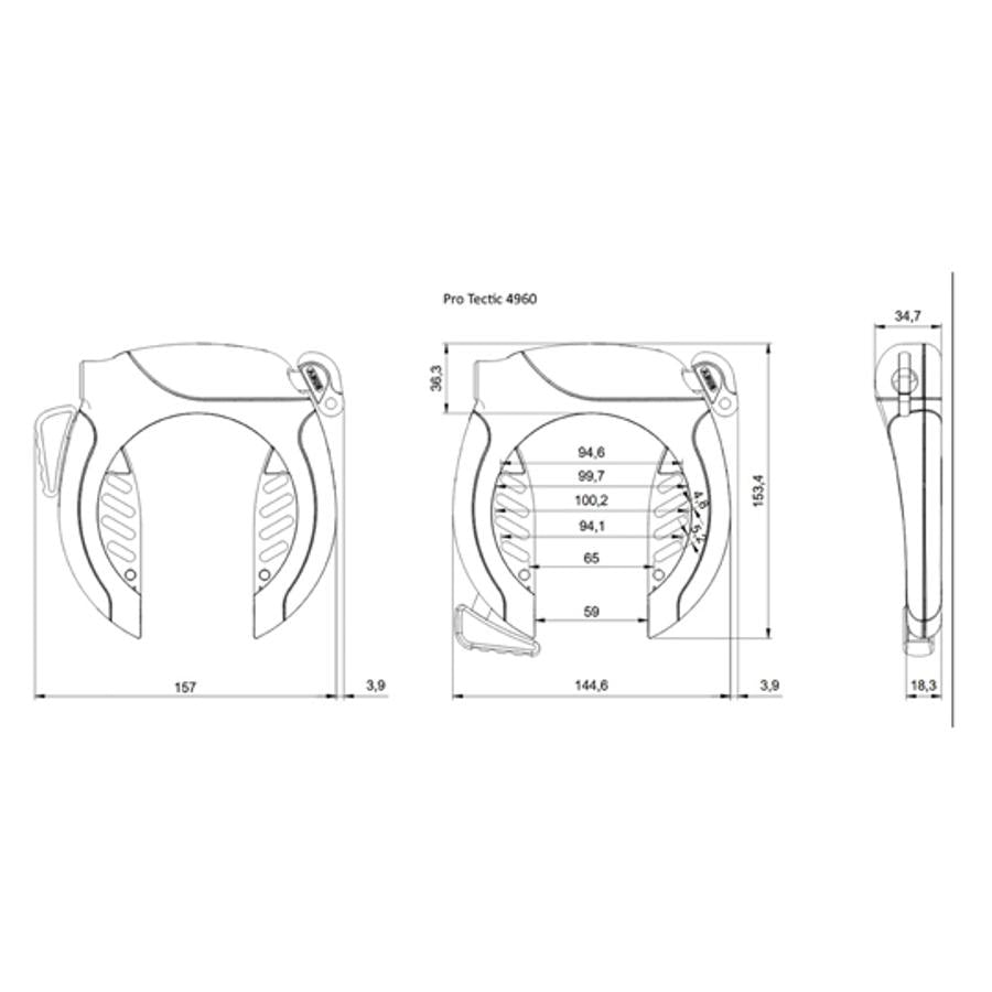 ABUS PRO TECTIC R 4960 NR BK Kozijnslot