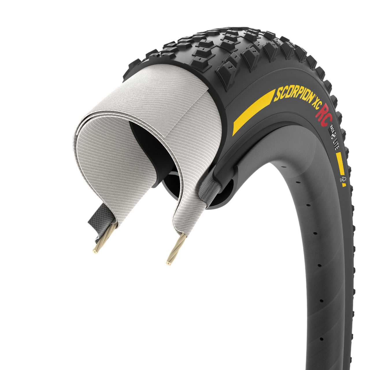 PIRELLI SCORPION RACE XC RC Lite 29x2.40 Tubeless Ready Soft Yellow Team Edition band