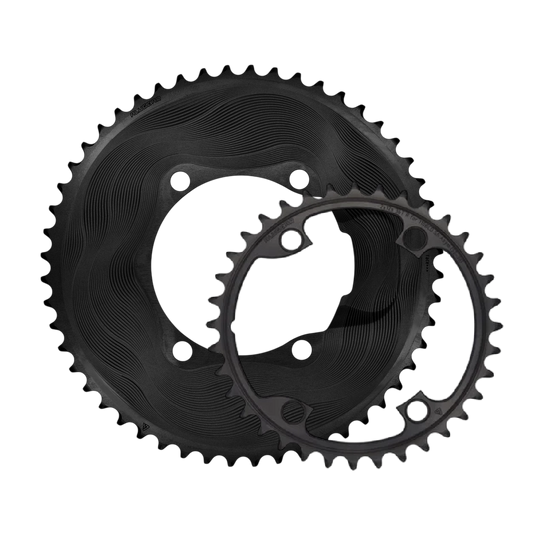 Paar Kettingbladen 12V ALUGEAR AERO 110 BCD voor Shimano Zwart