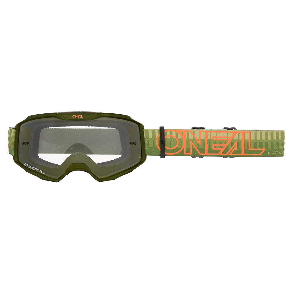 O'NEAL B-10 STRIPED Masker Groen/Oranje Helder Schild