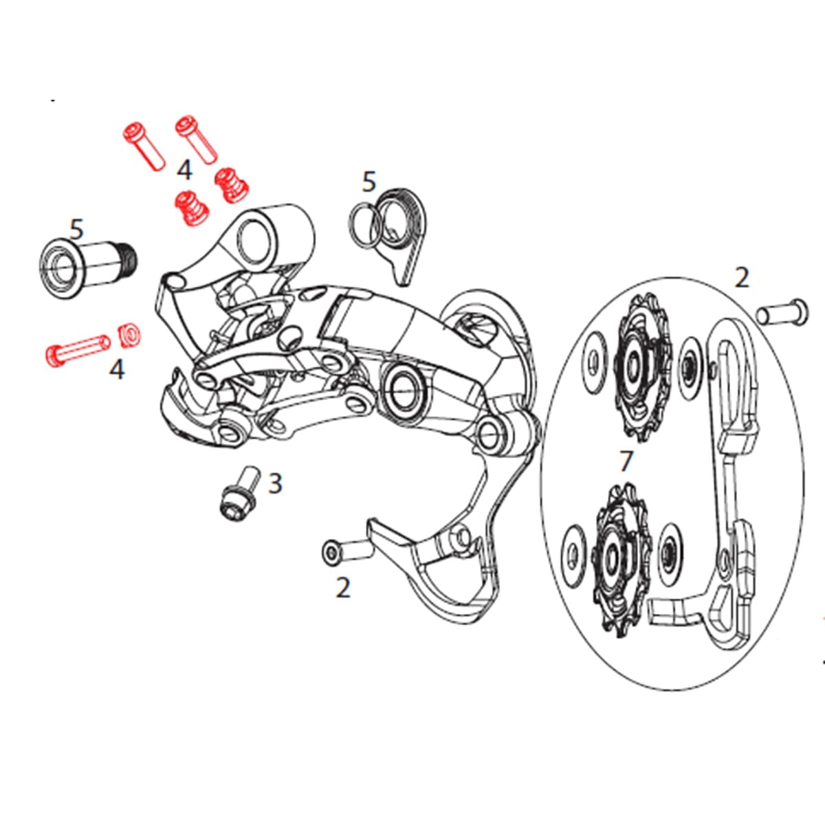 Vis de Réglage B et Butées de Dérailleur Arrière SRAM X9 Type 2 / X9 2011 (10v) #11.7515.055.000