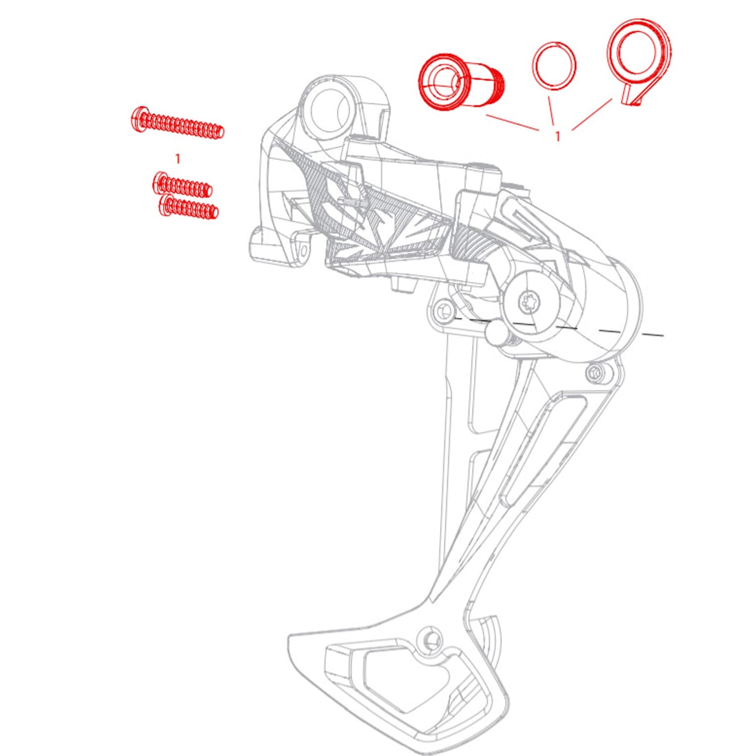 Kit Vis de Fixation et de Butées de Dérailleur Arrière SRAM SX Eagle #11.7518.094.000