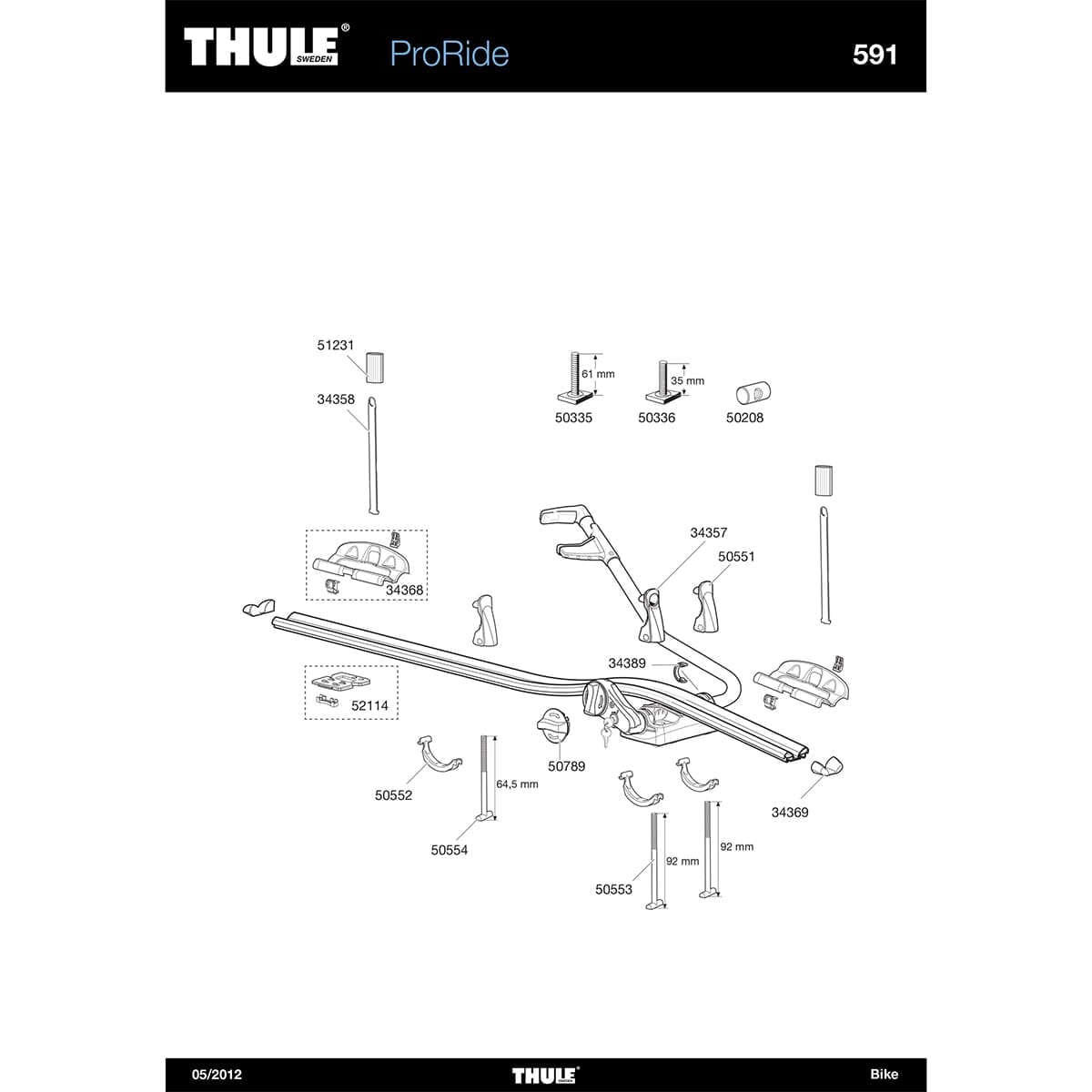 Porte-Roues THULE pour Porte-Vélos PRORIDE591 34368