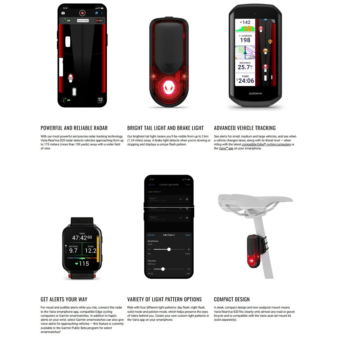 Achterverlichting GARMIN VARIA REARVUE 820